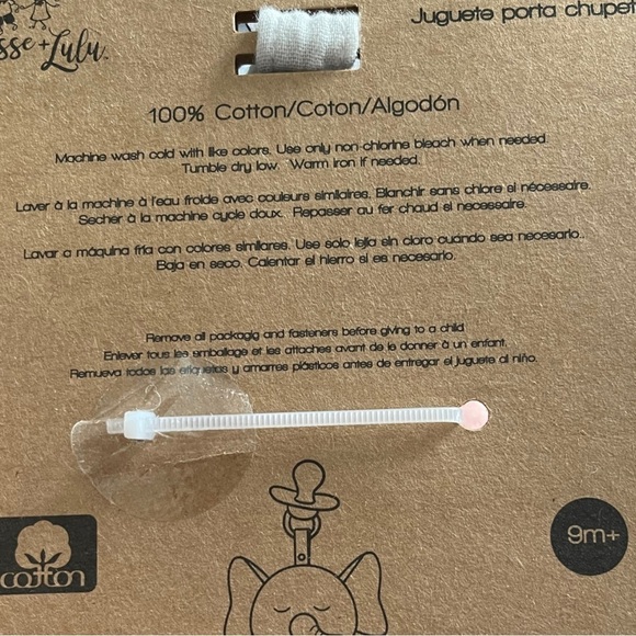 New 100% elephant pacifier holder - Picture 2 of 2